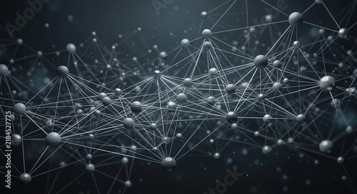 Abstract Monochrome 3D Molecular Lattice and Network Structure
