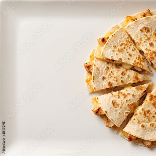 Grilled Halal Chicken Quesadilla Slices Styled For Product Photography