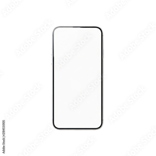 Minimal smartphone outline icon on a simple black border isolated on transparent background