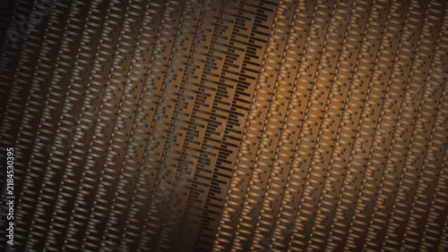 Abstract Terraced Staircase Block Flow Background with Terraced Staircase Ribs in Brushed Copper & Bronze - Modern Horizontal Slat Flow 3D Vector Graphic