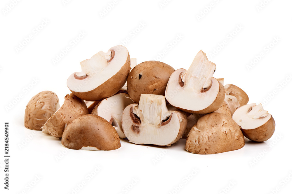 Fototapeta premium Fresh Brown Mushrooms Isolated on White Background