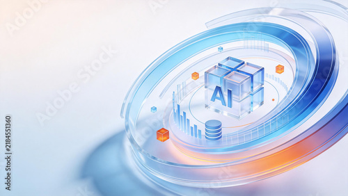 Blue technology style AI artificial intelligence data chart