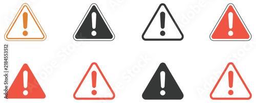 Фотография Triangle warning signs with exclamation mark for danger, caution, attention, and