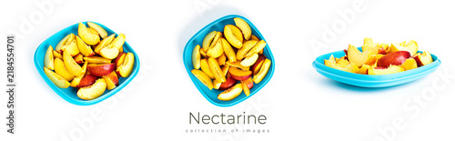 Canvastavla Nectarine isolated on a white background