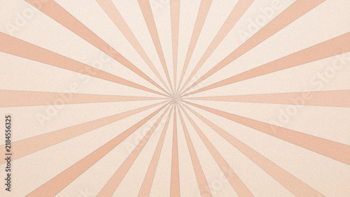 Rose Gold Sunburst Rays Background with Bright Center on Warm Cream