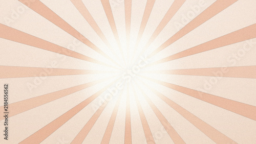 Rose Gold Sunburst Rays Background with Bright Center on Warm Cream