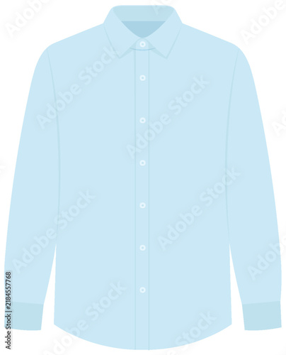 Light Blue Long Sleeve Men's Button Down Dress Shirt Vector