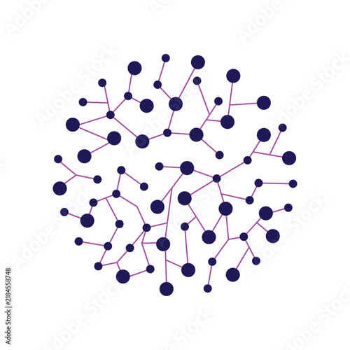Circular Network Diagram with Interconnected Nodes