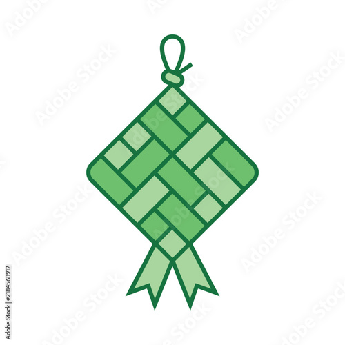 Traditional Ketupat Indonesian rice cake icon
