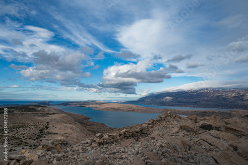 Obraz na plátně Stunning views of Pag Island from Sveti Vid, Croatia