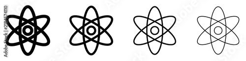 Atom line icon for science and technology