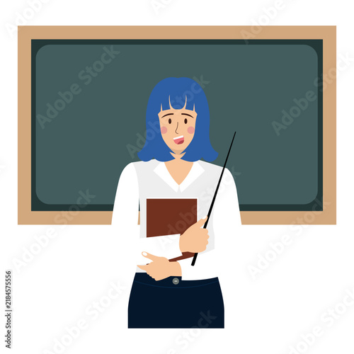 Female Teacher Character Flat Illustration