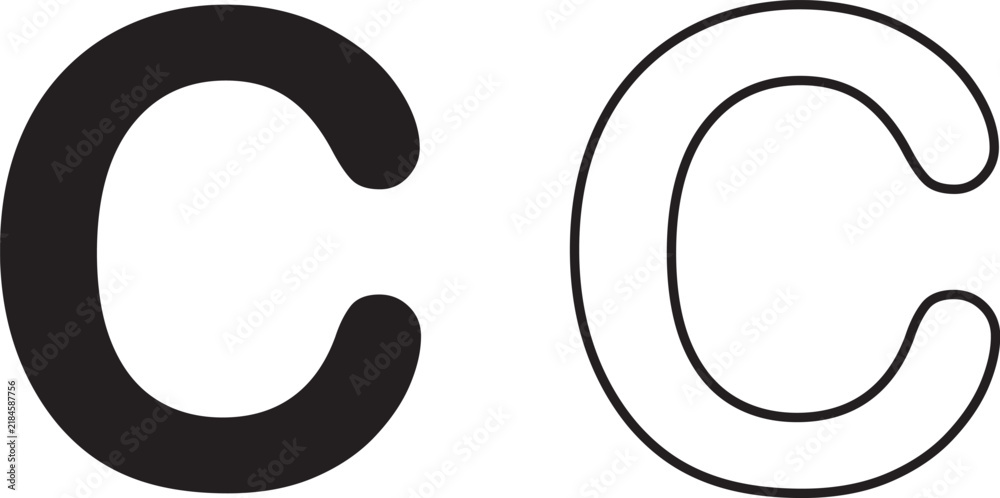Obraz premium Copyright Icons Set Collection Group with Copyright Symbol Variations, Intellectual Property and Legal Protection Signs in Black Flat and Line Vector Isolated Background