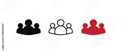 Group of people or group of users .friends flat icon for apps and websites. people icon image. Monochrome icon	