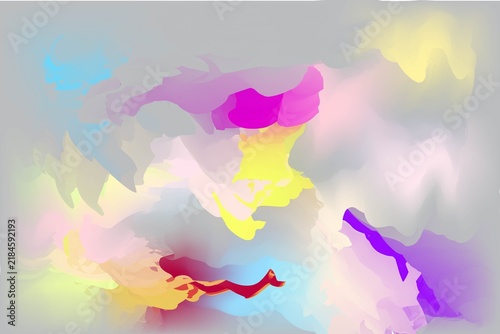 Abstract colorful digital flower illustration isolated on white background