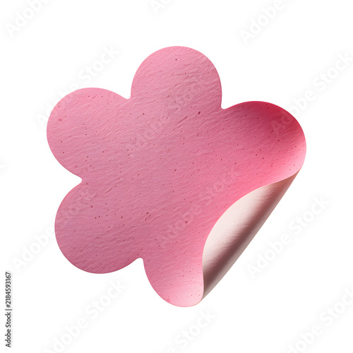 Crumpled Paper Flower Sticker Shape Isolated on Transparent Background