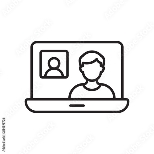 Video Call Online Meeting Camera Outline Vector Icon