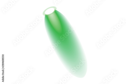 Abstract Green Spotlight Beam Glow with Volumetric Light Rays Isolated on Transparent Background