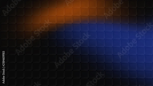 Obraz na płótnie Abstract cubic glass pattern gradient background with glowing orange and blue lights