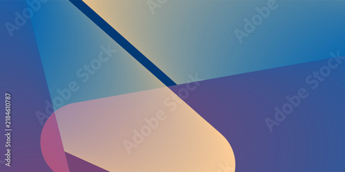 Modern abstract geometric background featuring overlapping diagonal round shapes in blue, purple, and warm beige gradient tones. This minimalist digital design conveys a calm, contemporary mood