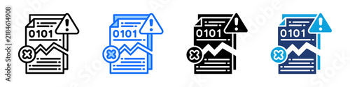 Data Corruption Icon Set Multi Style Vector Illustration