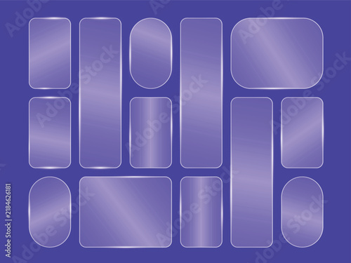 3D Liquid glass interface isolated. Collection design widget for smartphone and web app