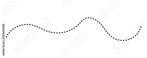 Фотография Single black dashed wavy line element with dotted path graphic element vector de