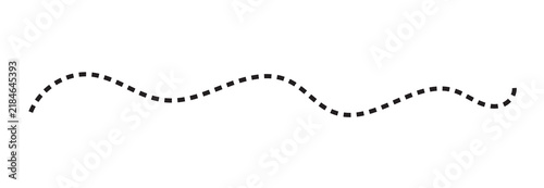 Photography Curved black dashed line graphic with a decorative black dashed wavy line elemen
