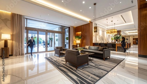 Modern Living Room Interior with Contemporary Furniture, Comfortable Sofa, Fireplace, Large Window, Stylish Decor, and Elegant Home Architecture