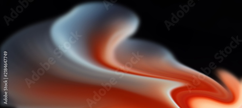 Canvas Print Abstract fluid wave background with blended orange and grey liquid shapes
