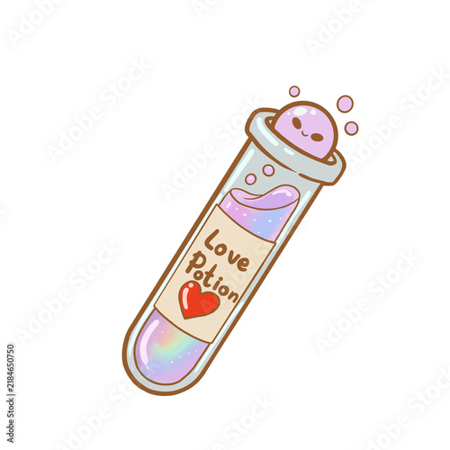 фотографія Cute love potion bottle magic elixir item cartoon illustration