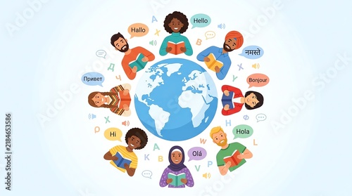 Diverse Group of People Reading Books Around the World Concept