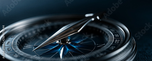 Obraz na płótnie modern, metallic compass rendered in 3d.