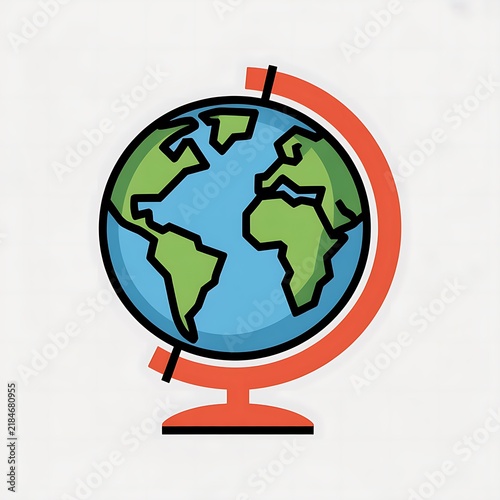 Colorful world globe icon isolated on white background