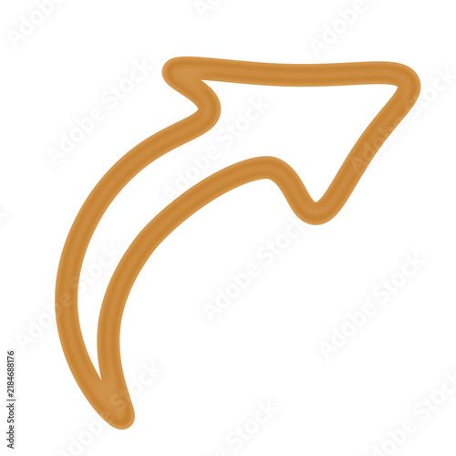 Golden Glowing Curved Arrow Graphic
