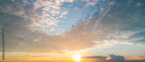 4k Aerial of Cloud with sunset sky background in Thailand,Cloudscape time lapse background Dark red purple sunset sky Nature background, sunset in the clouds	