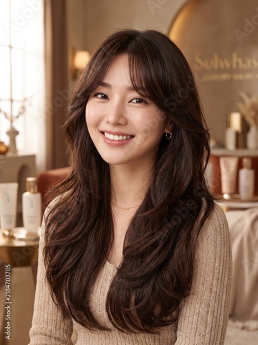Captivating Portrait of a Woman with a Voluminous Wavy Hair Style
