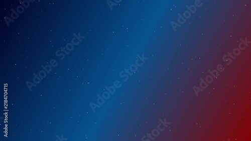 Abstract space background with glowing stars on blue and red gradient