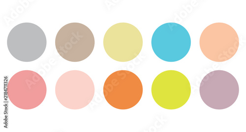 set of different colorful circle symbol vector.