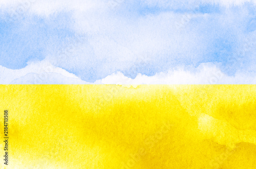 Retro flag of Ukraine with grunge texture.