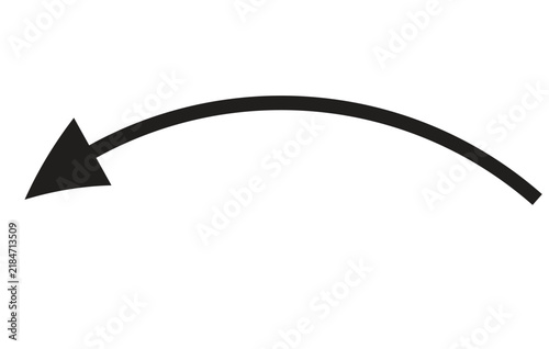 simple black left curve arrow symbol vector.