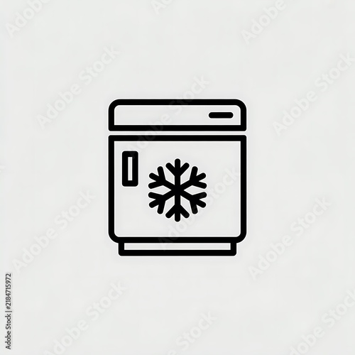 Simple refrigerator icon with a snowflake symbol
