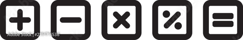 Foto Plus minus multiply divide percentage equal math symbols vector illustration