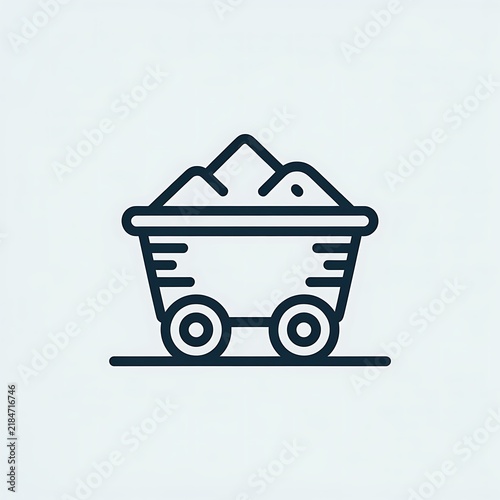 Mining cart icon representing coal transportation and industry