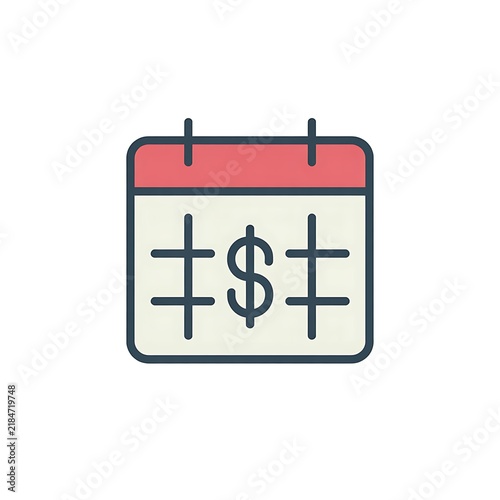 Calendar icon with a dollar sign for financial planning
