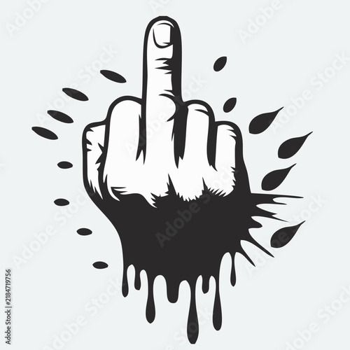 middle finger vector design logo icon