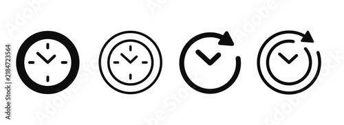 Naklejka Clock and time icon. Browser history symbol. Vector