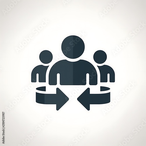 People group icon with rotation arrows