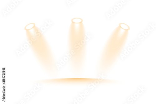 Dramatic Stage Spotlight Beams with Realistic Floor Reflection and Soft Atmospheric Concert Lighting