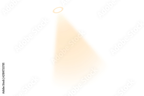 Stylized Golden Spotlight Beam PNG with Glowing Light Rays and Elegant Stage Illumination Effect
